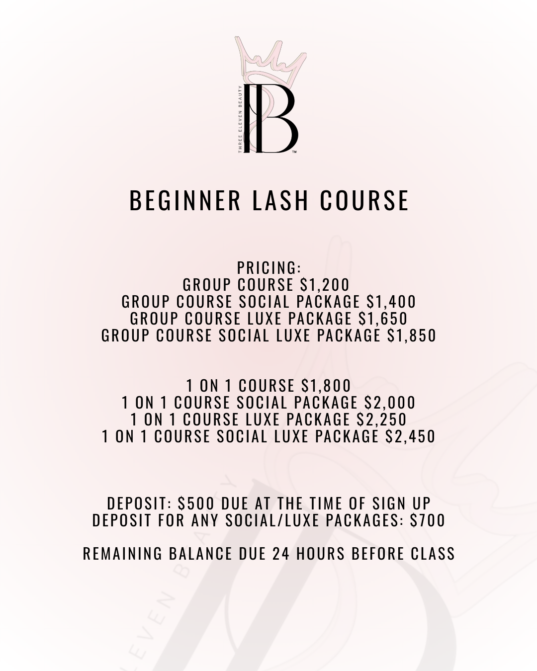 Beginner Lash Course 1 on 1
